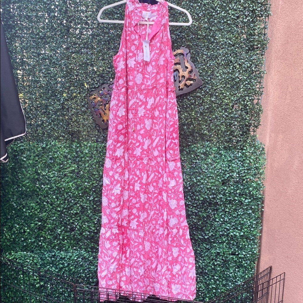 J Marie Vibrant Pink Floral Dress new with tags size M